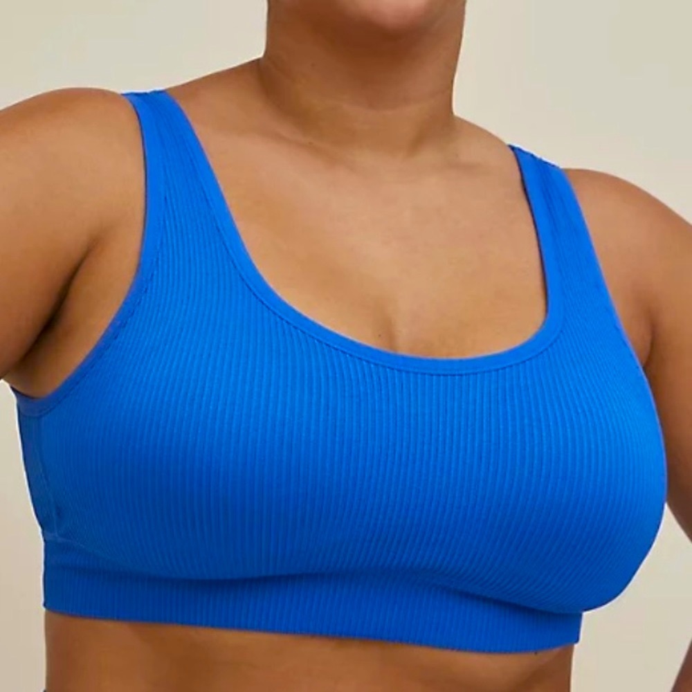 Torrid Blue Ribbed Seamless Bralette! NWT! Sizes 0X, 1X & 3X